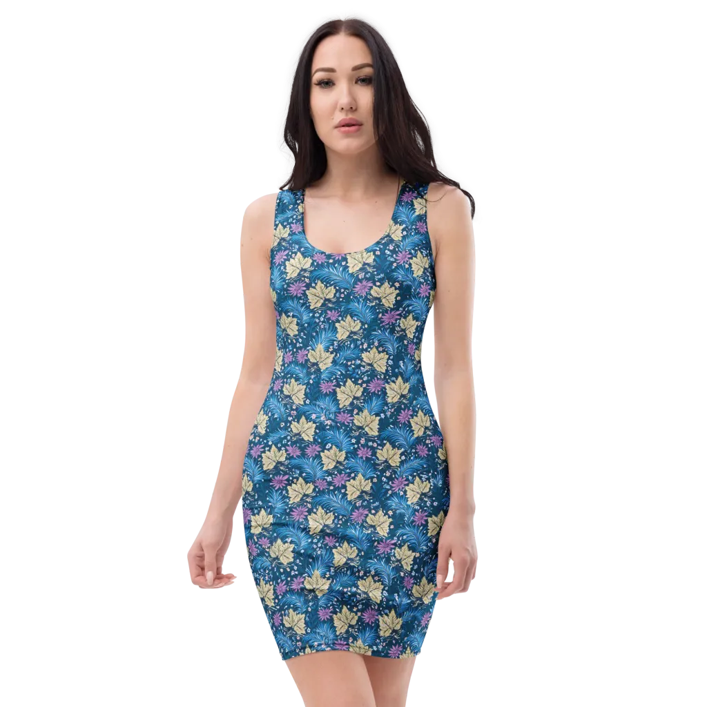 Midnight Meadow on Bodycon Dress — Front