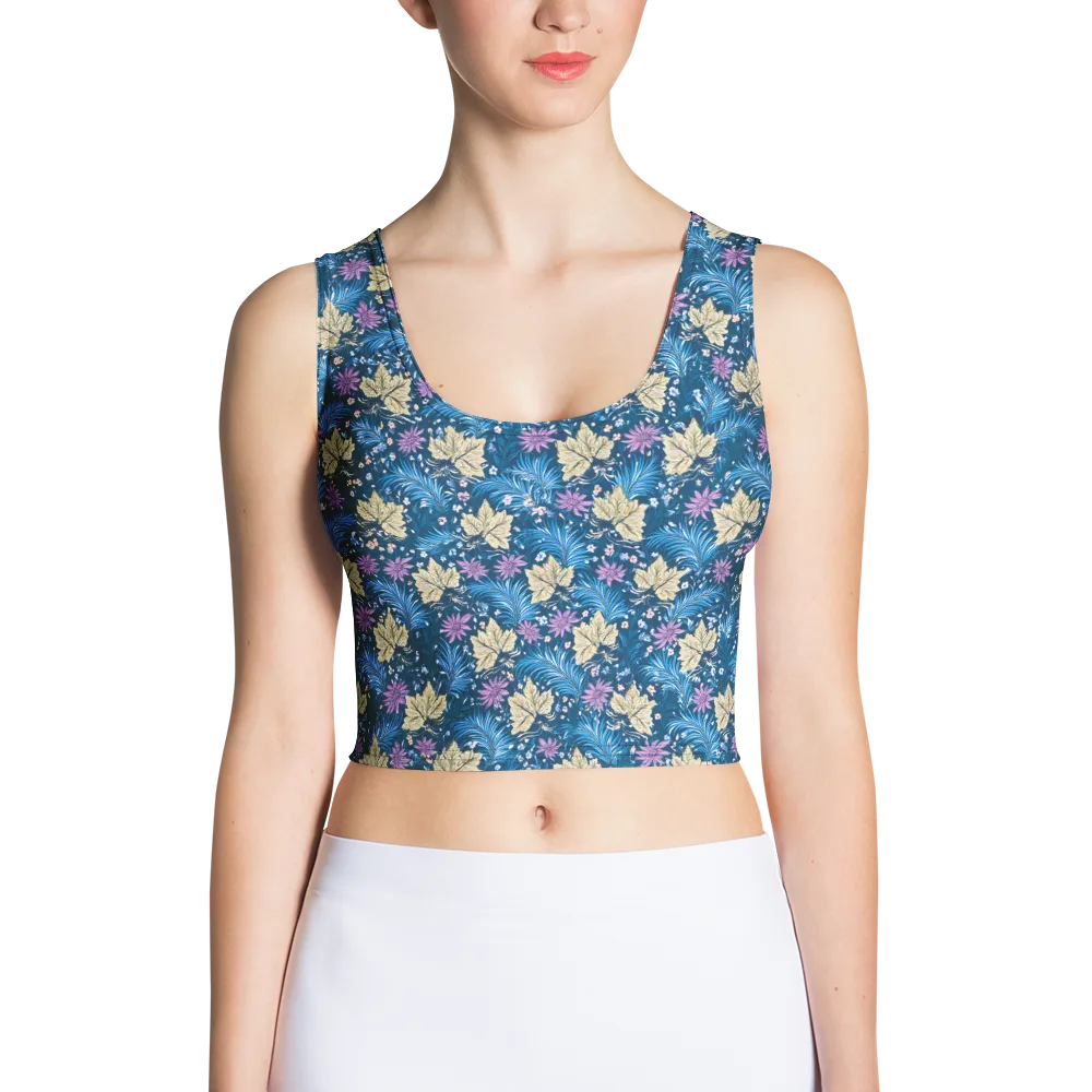 Midnight Meadow on Crop Top — Front