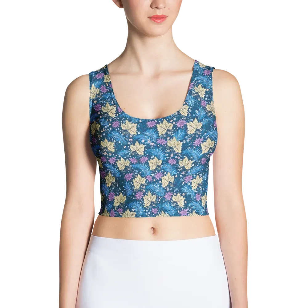 Midnight Meadow on Crop Top — Front