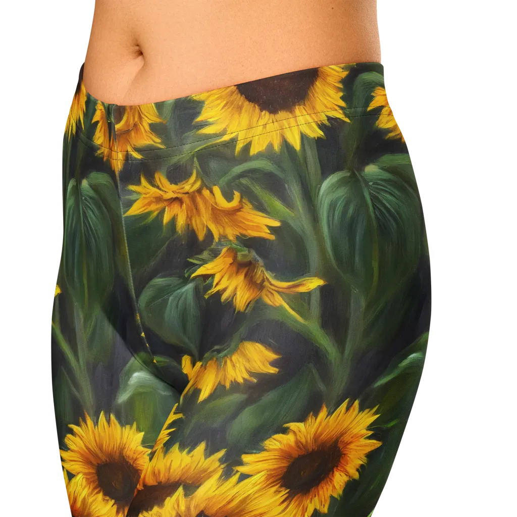 Sunflower Nocturne on Capri Leggings — Print file