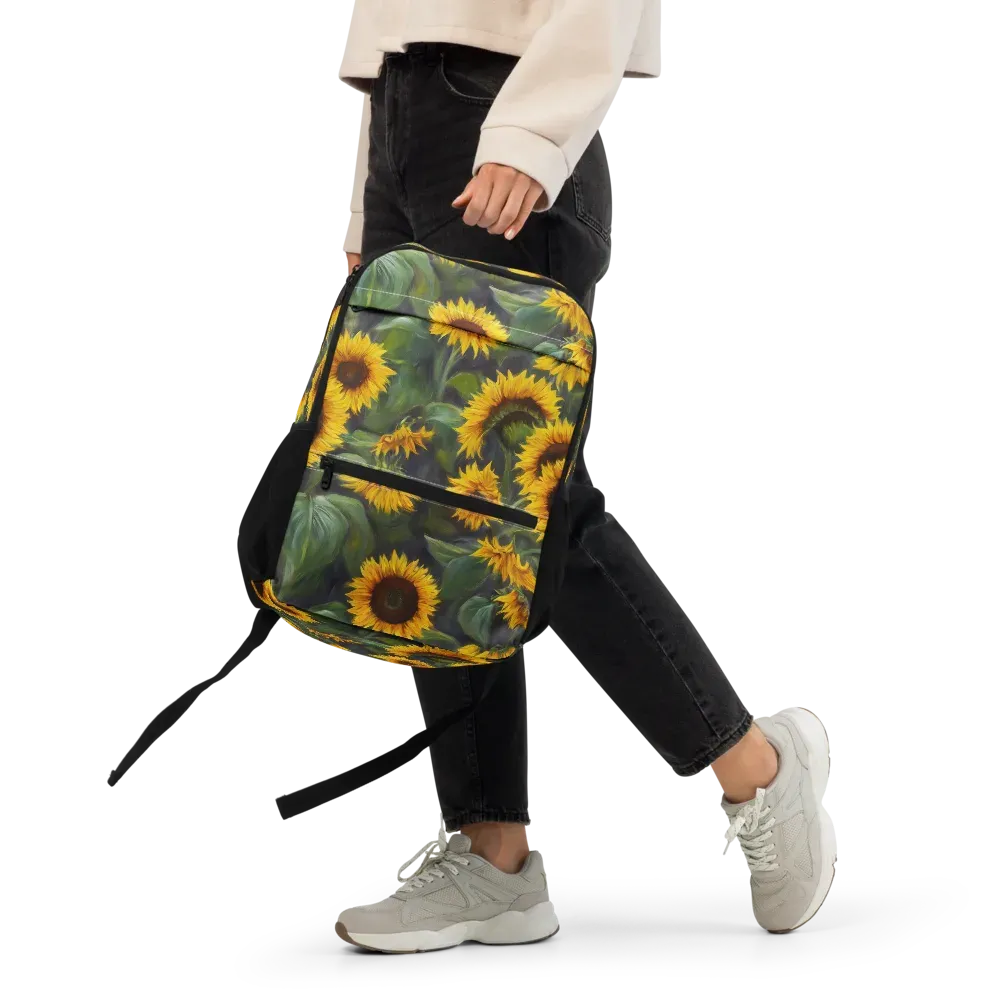 Sunflower Nocturne on Utility Backpack — Front 2