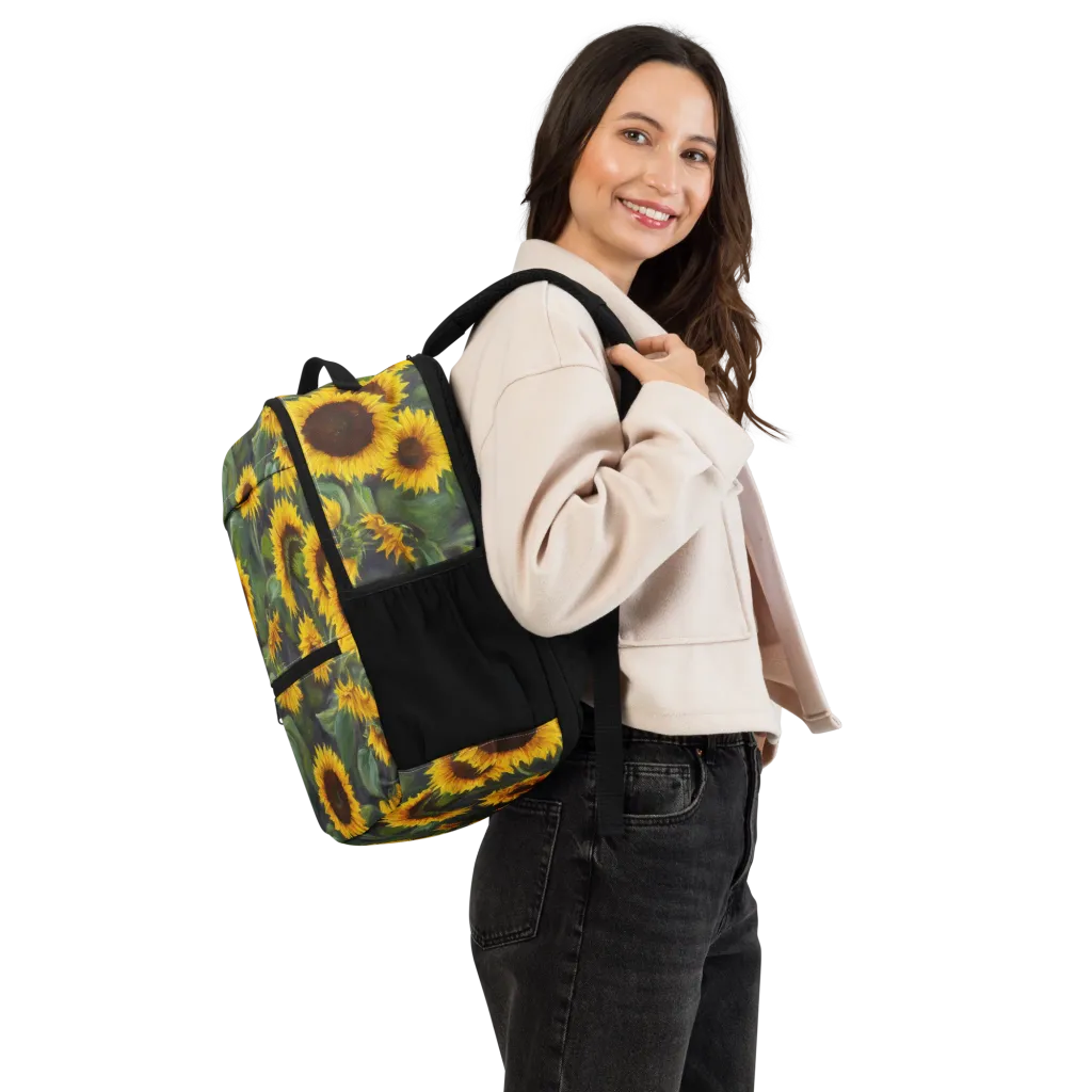 Sunflower Nocturne on Utility Backpack — Right