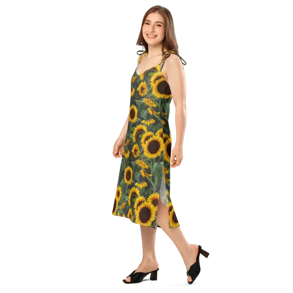 Sunflower Nocturne on Slip Dress — Left Front