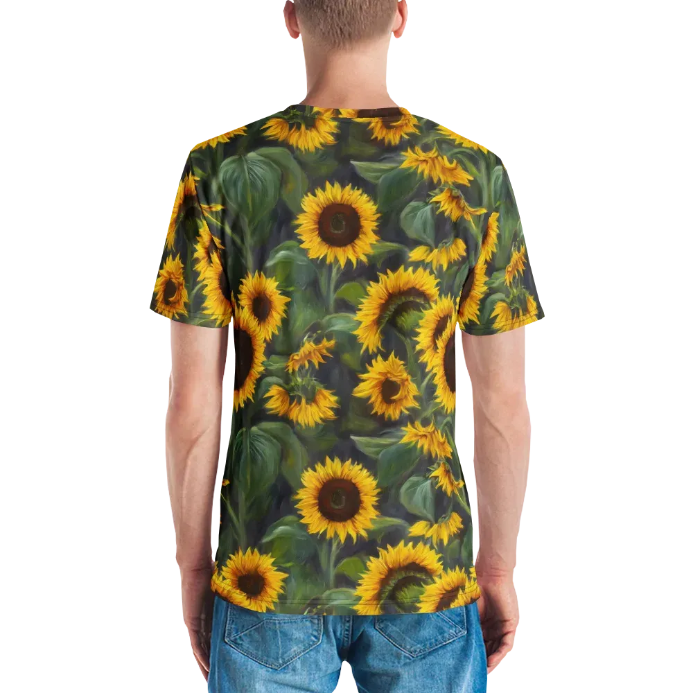 Sunflower Nocturne on Men's Crew Neck T-Shirt — Back