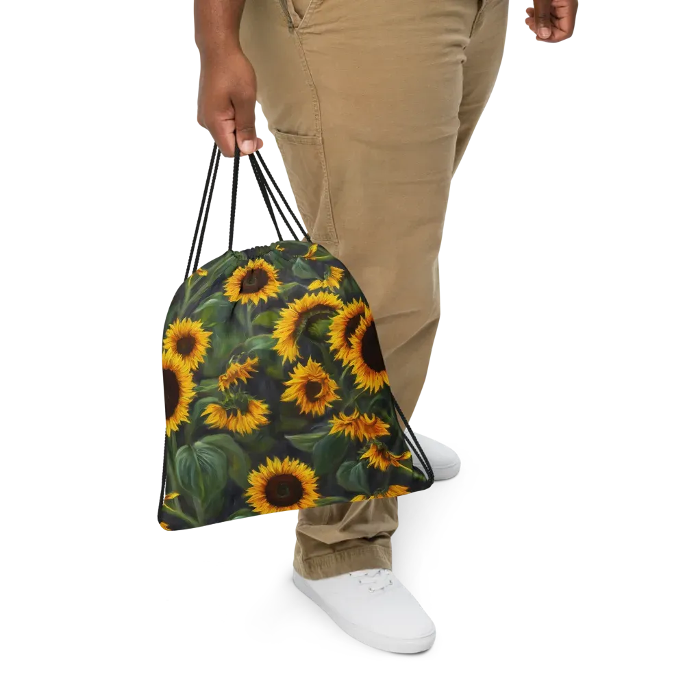 Sunflower Nocturne on Drawstring Bag — Print file