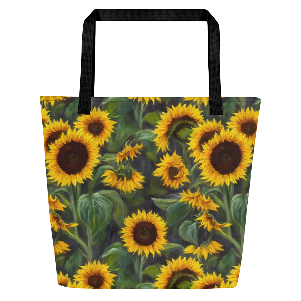 Sunflower Nocturne on Large Tote Bag W/ Pocket — Front
