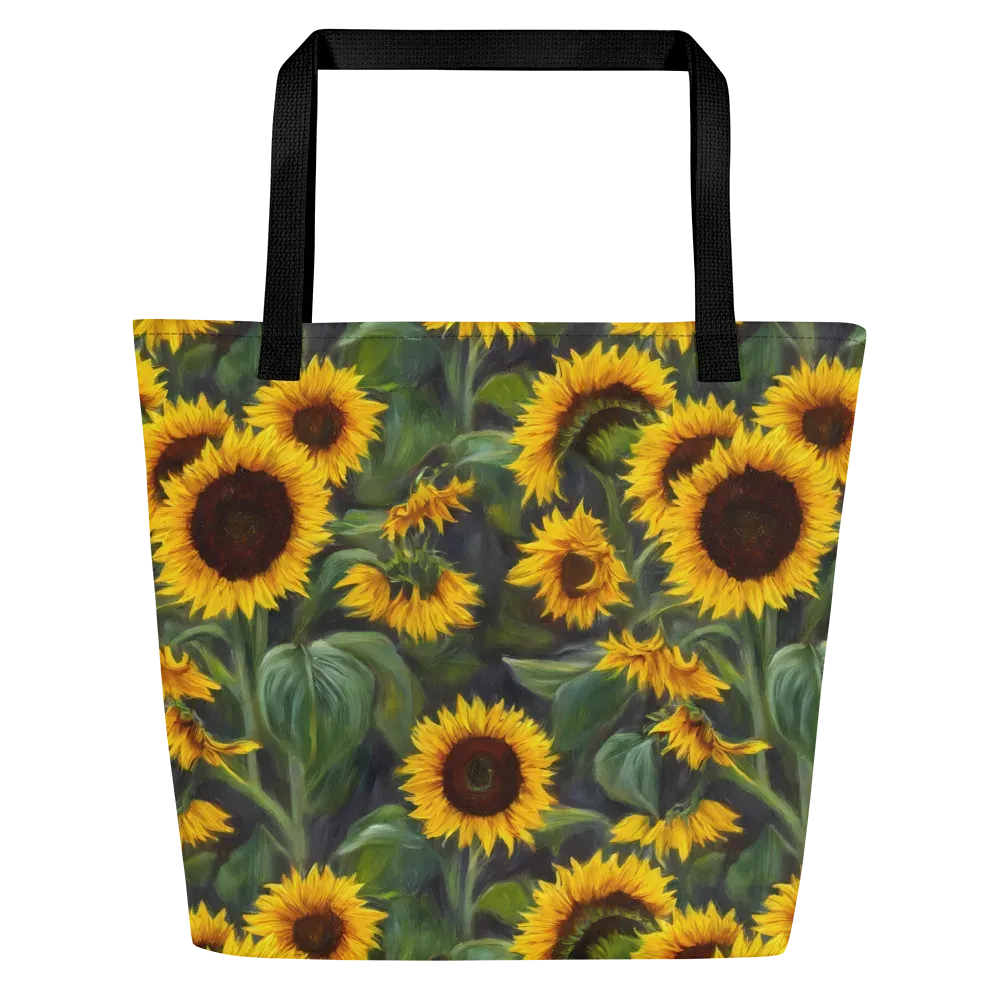 Sunflower Nocturne on Large Tote Bag W/ Pocket — Front
