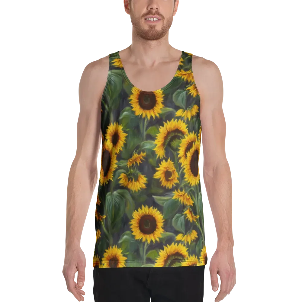 Sunflower Nocturne on Men's Tank Top — Front