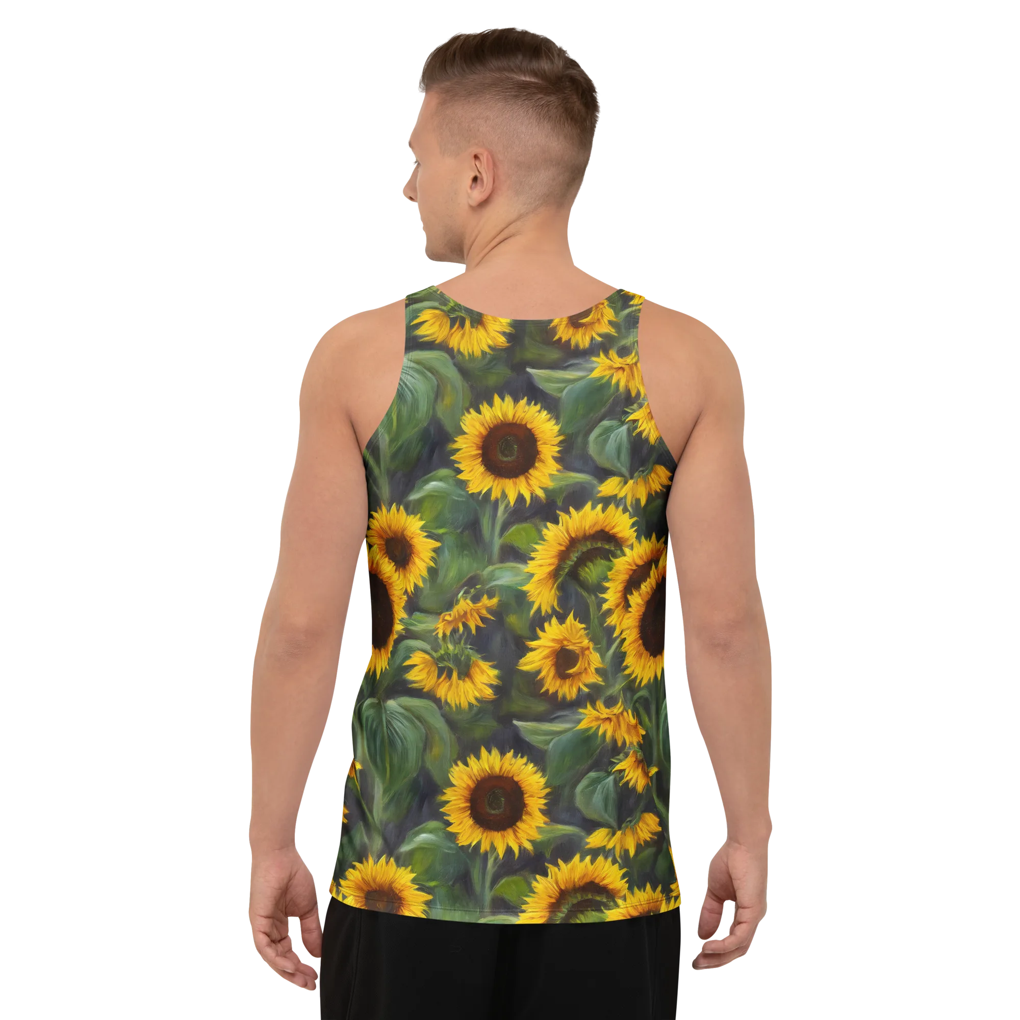 Sunflower Nocturne on Men's Tank Top — Back print