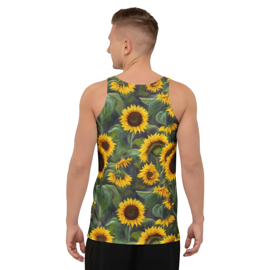 Sunflower Nocturne on Men's Tank Top — Back print