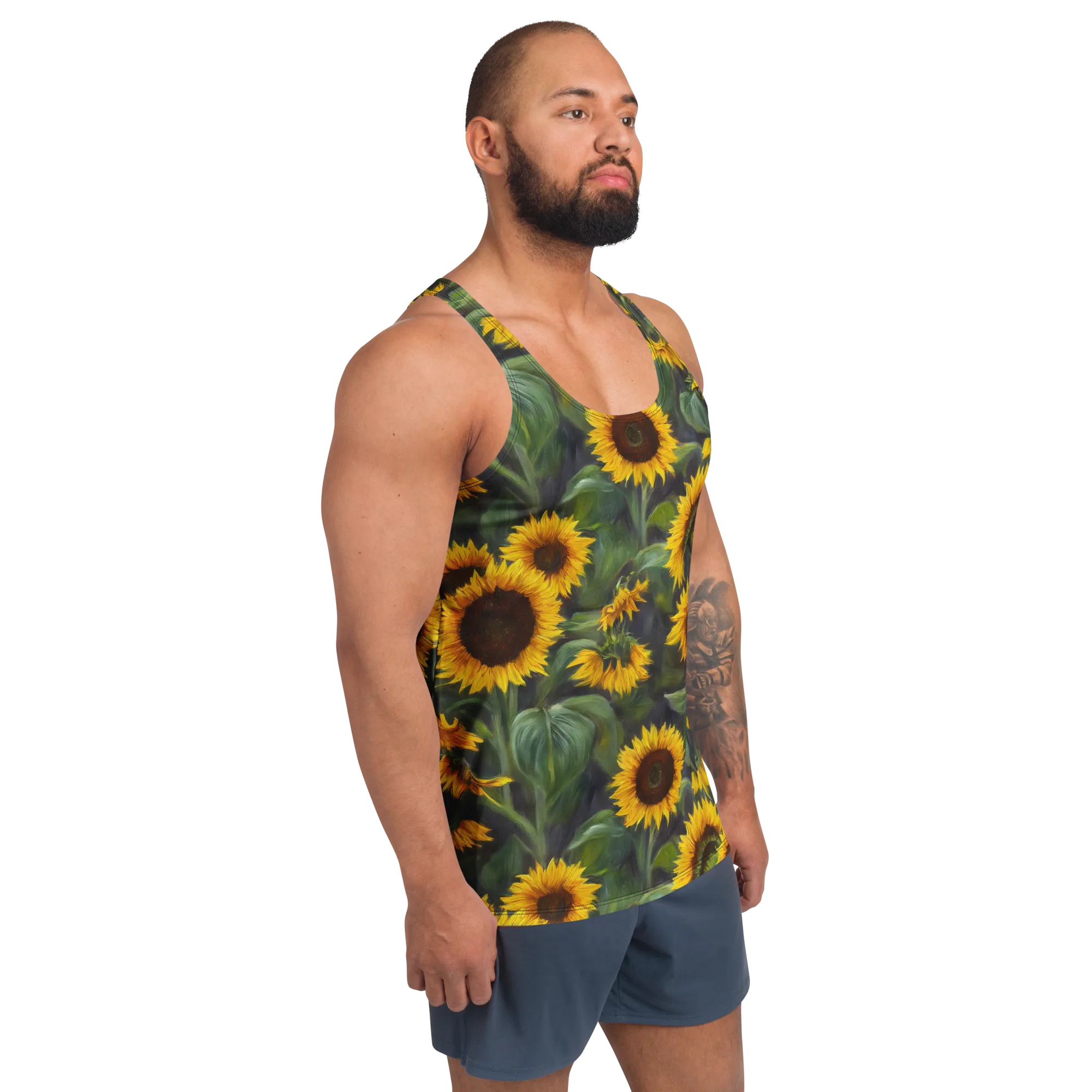 Sunflower Nocturne on Men's Tank Top — Front print
