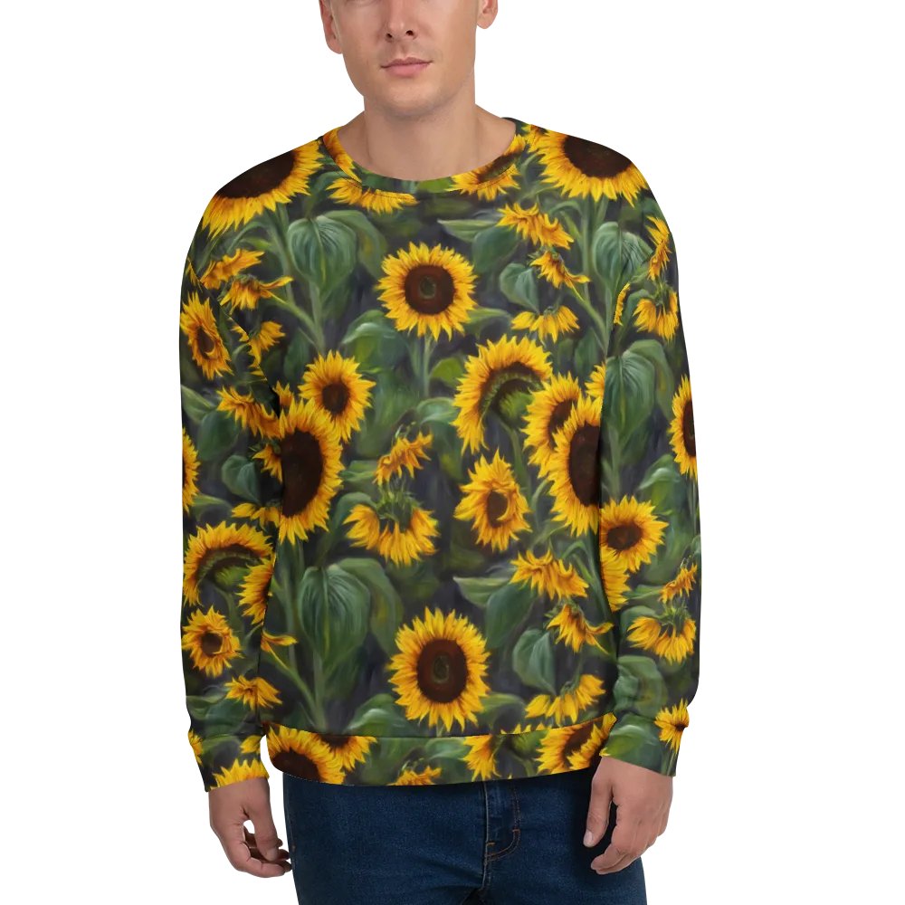 Sunflower Nocturne on Sweatshirt — Front
