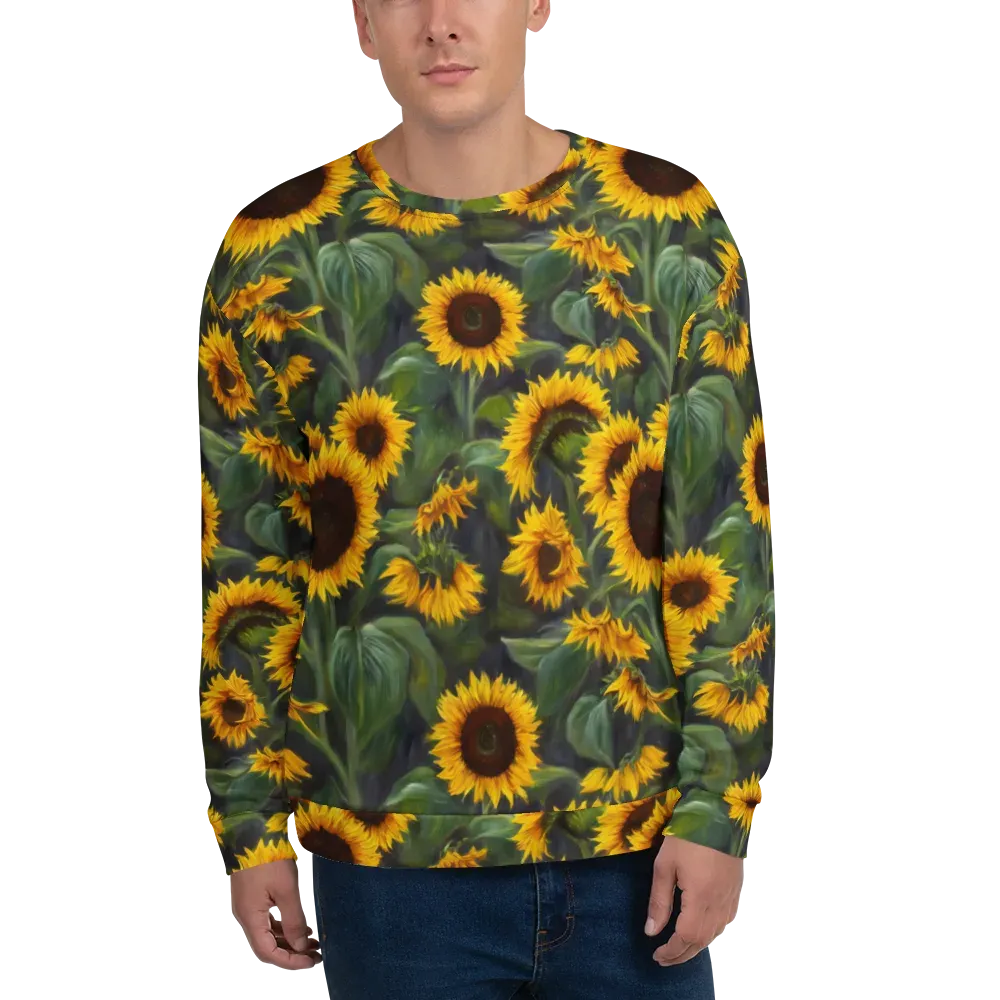 Sunflower Nocturne on Sweatshirt — Front