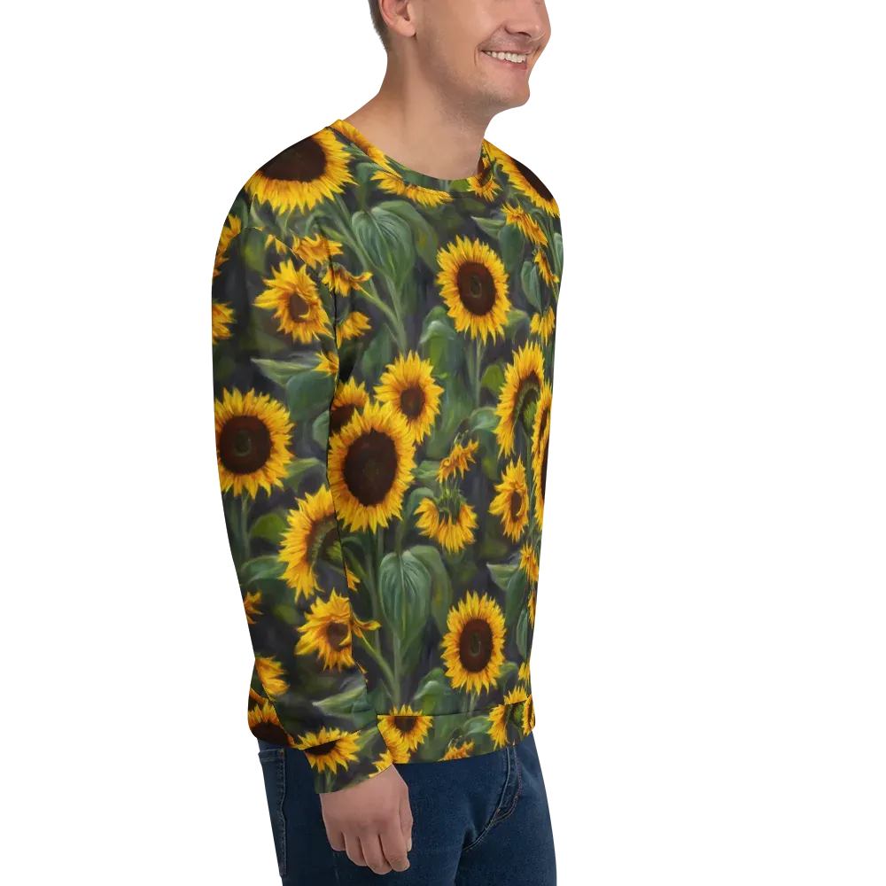 Sunflower Nocturne on Sweatshirt — Right Front