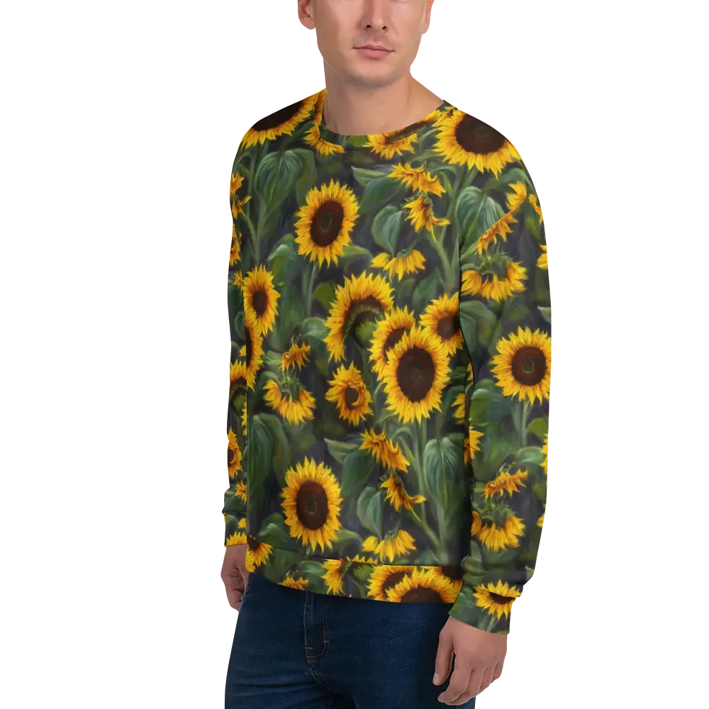 Sunflower Nocturne on Sweatshirt — Left Front