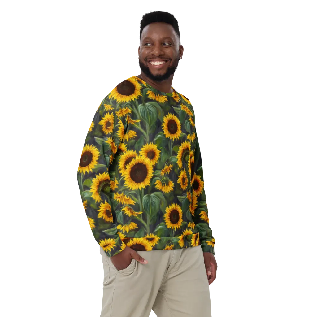 Sunflower Nocturne on Sweatshirt — Front print