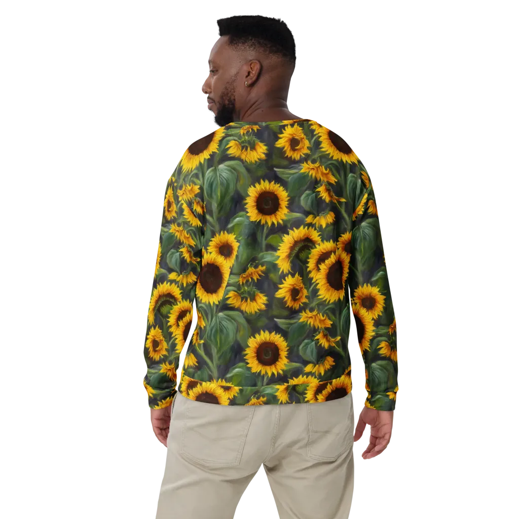 Sunflower Nocturne on Sweatshirt — Back print