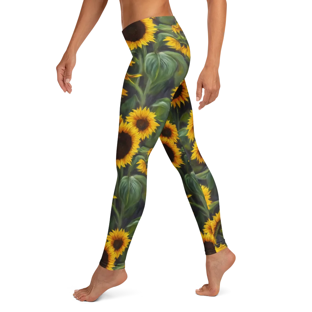 Sunflower Nocturne on Leggings — Left