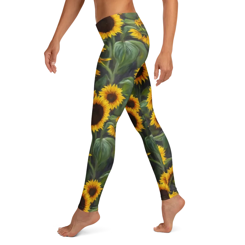 Sunflower Nocturne on Leggings — Left
