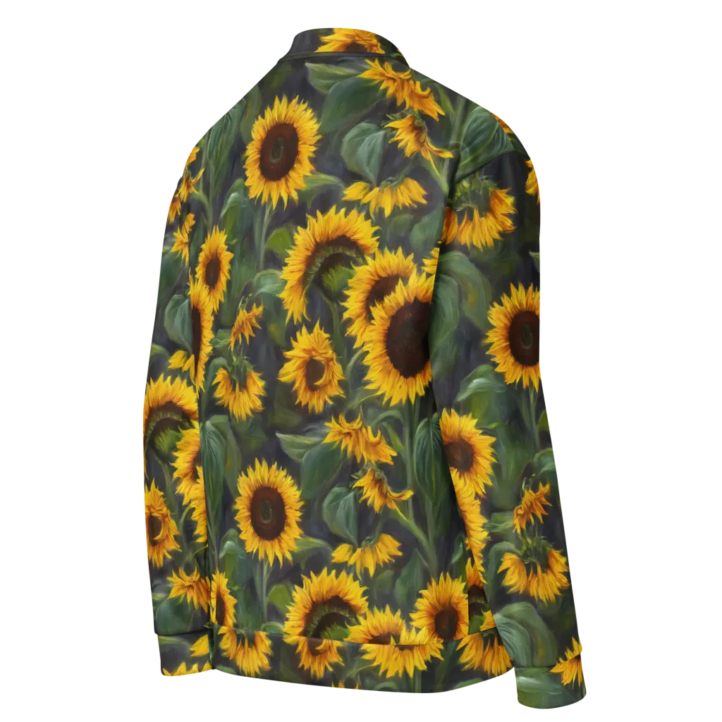 Sunflower Nocturne on Bomber Jacket — Details