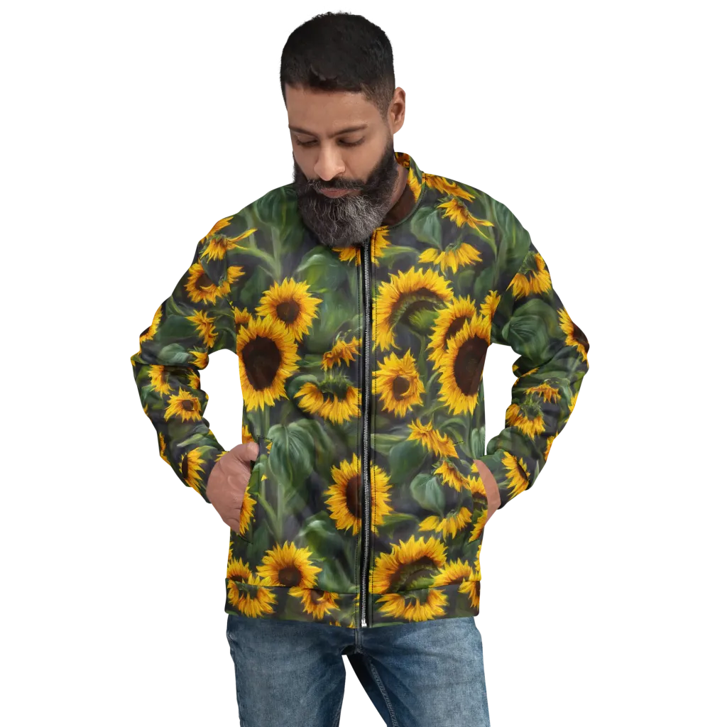 Sunflower Nocturne on Bomber Jacket — Front print