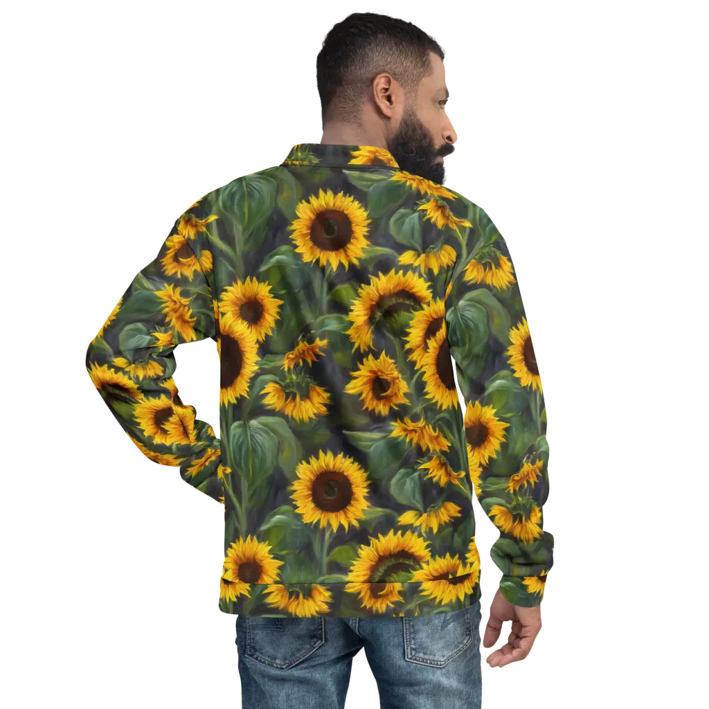 Sunflower Nocturne on Bomber Jacket — Back print