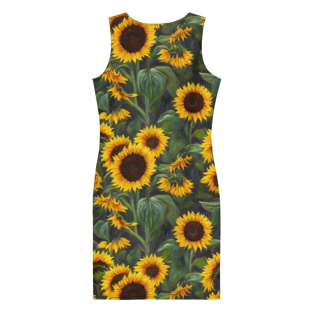 Sunflower Nocturne on Bodycon Dress — Print file