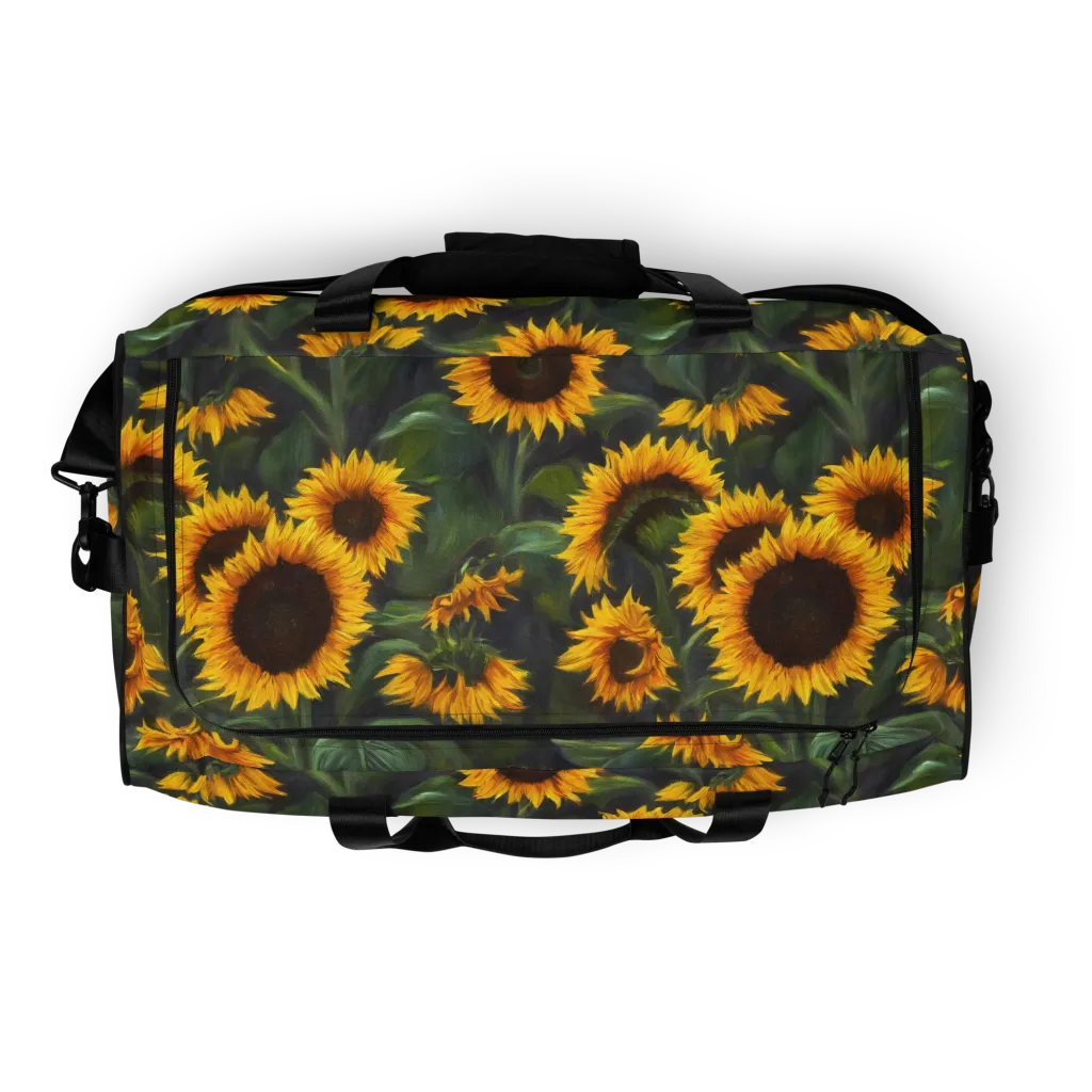 Sunflower Nocturne on Duffle Bag — Top print