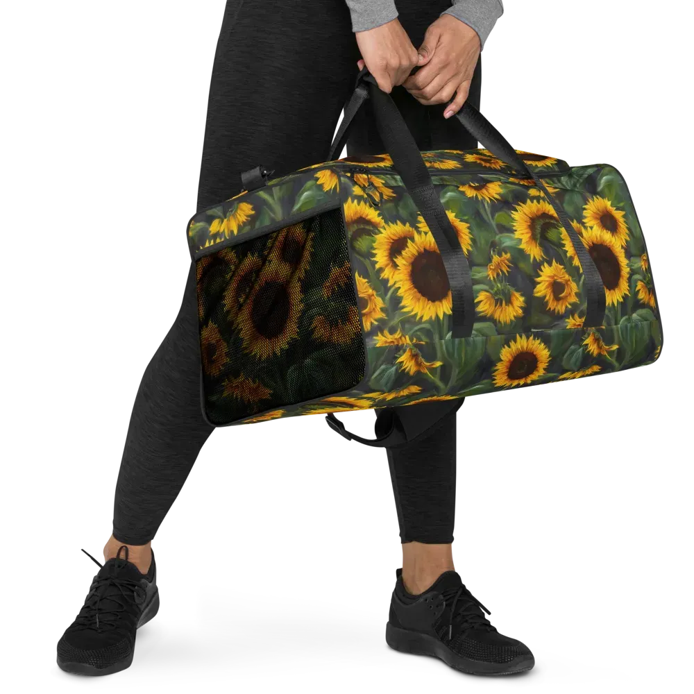 Sunflower Nocturne on Duffle Bag — Right Front