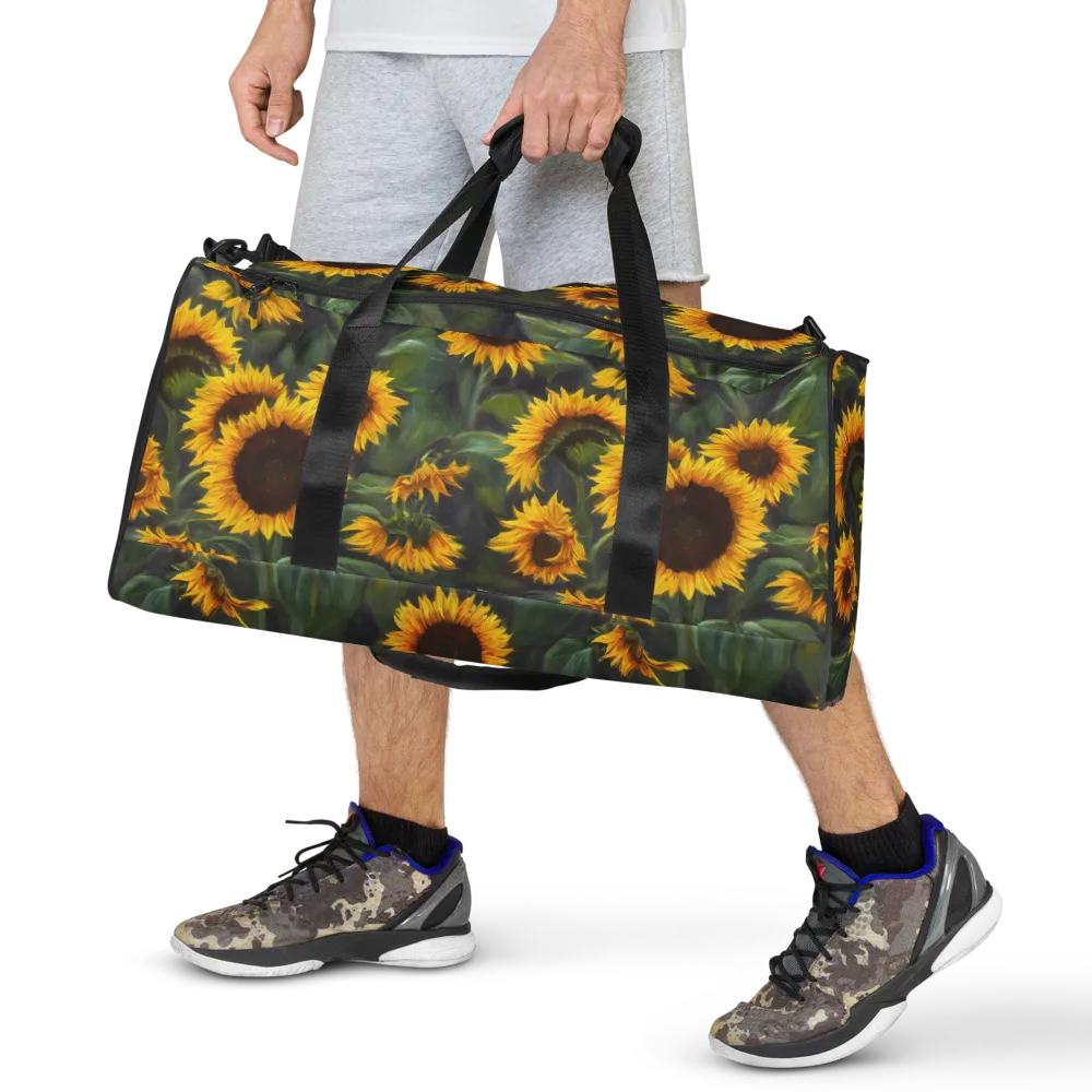 Sunflower Nocturne on Duffle Bag — Back print