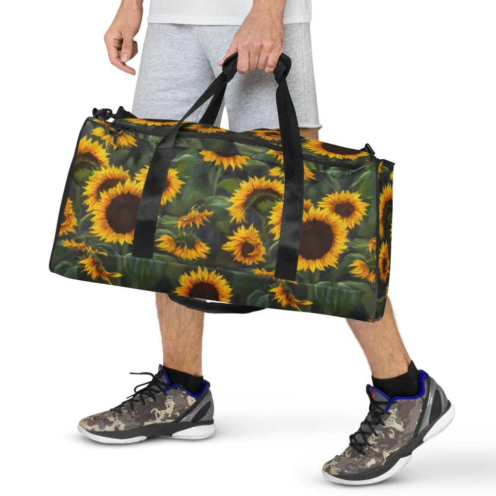 Sunflower Nocturne on Duffle Bag — Back print