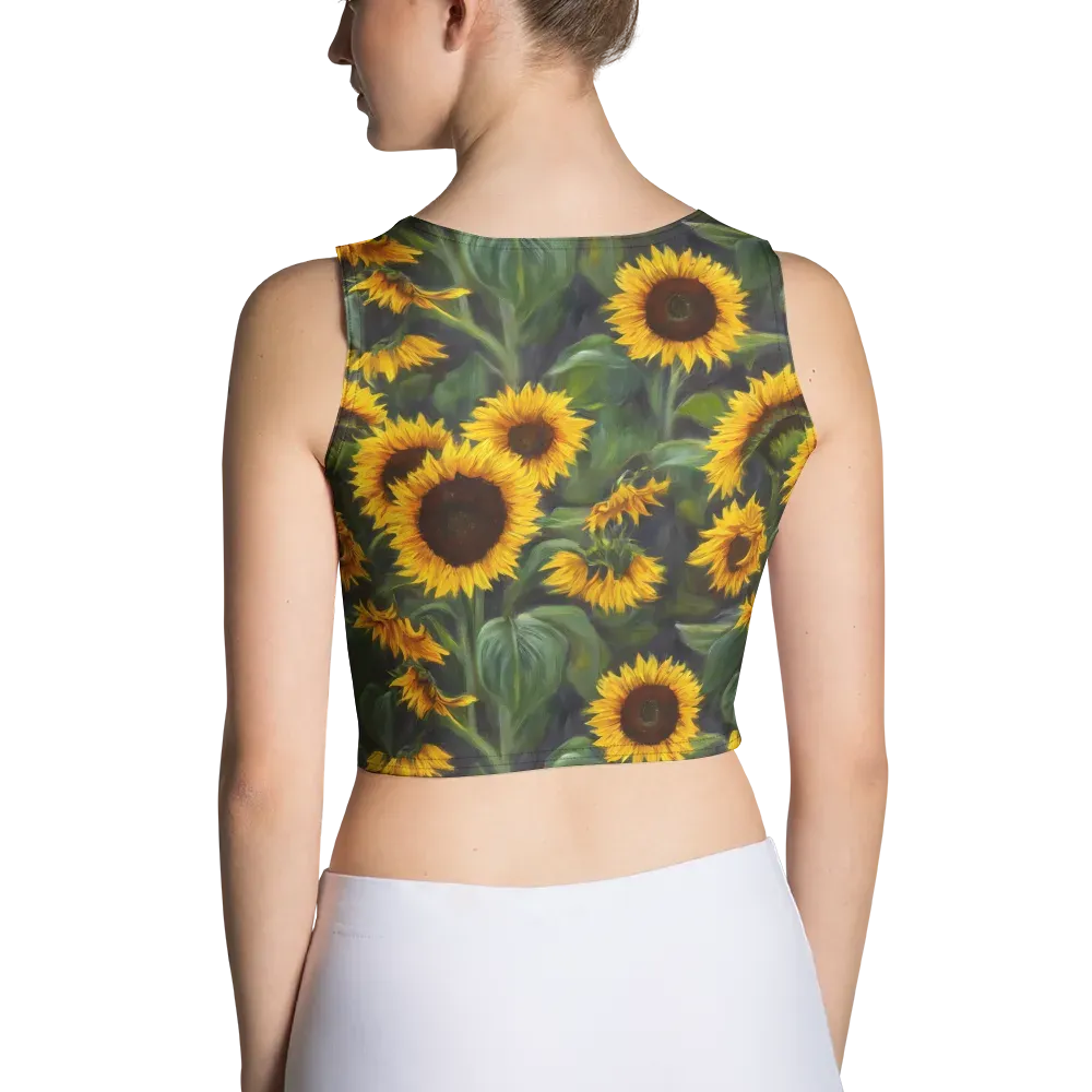 Sunflower Nocturne on Crop Top — Back