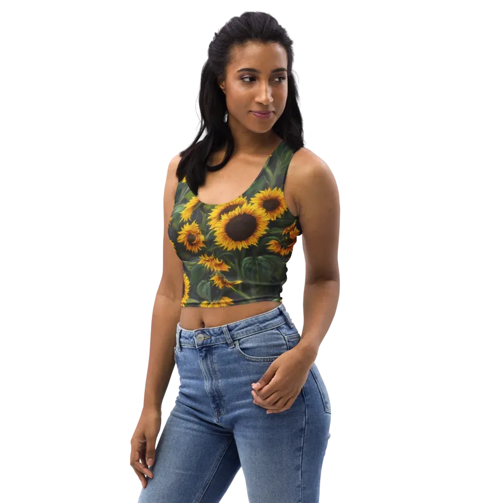 Sunflower Nocturne on Crop Top — Print file