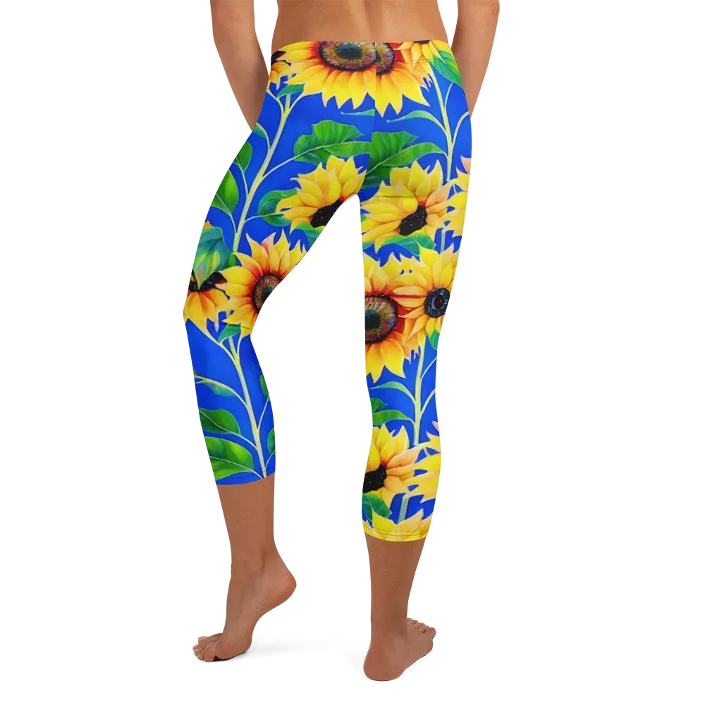 Sunlit Canopy on Capri Leggings — Back