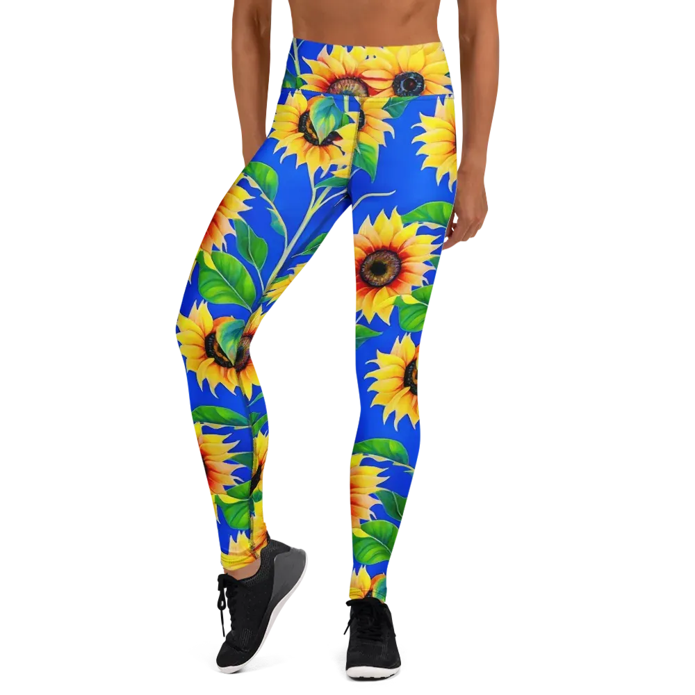 Sunlit Canopy on Yoga Leggings — Front