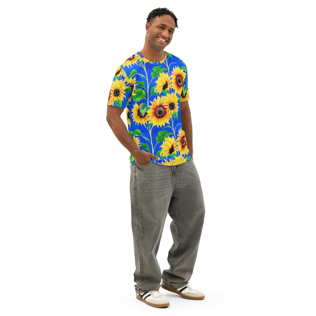 Sunlit Canopy on Men's Cotton Crew Neck T-Shirt — Right Front