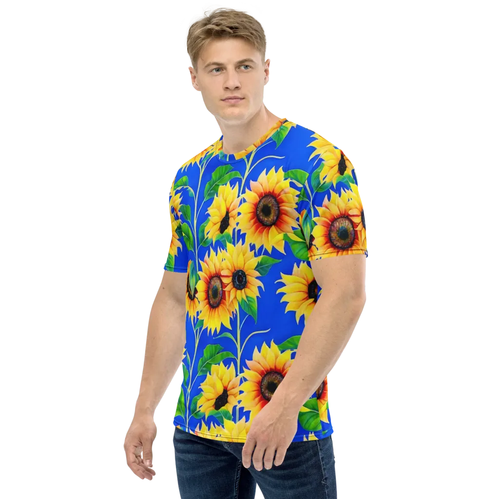 Sunlit Canopy on Men's Crew Neck T-Shirt — Left sleeve