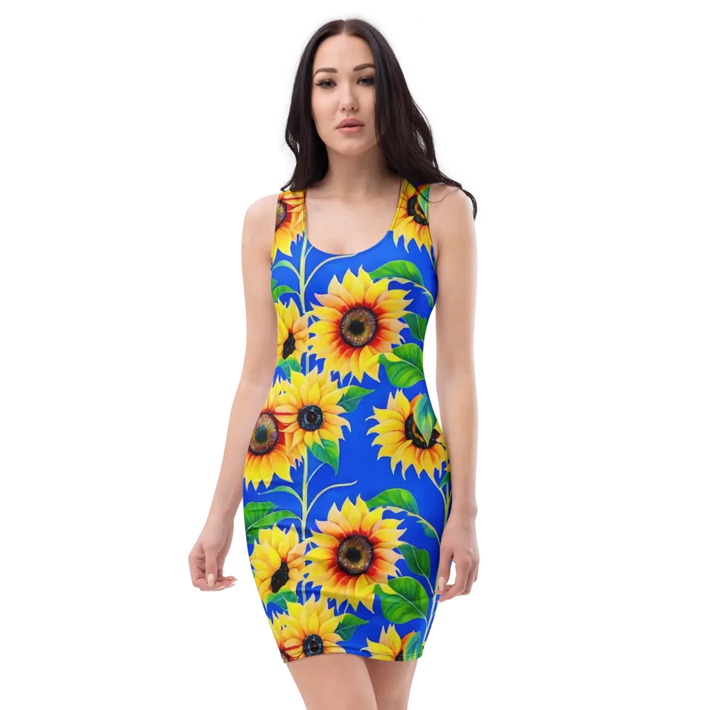 Sunlit Canopy on Bodycon Dress — Front