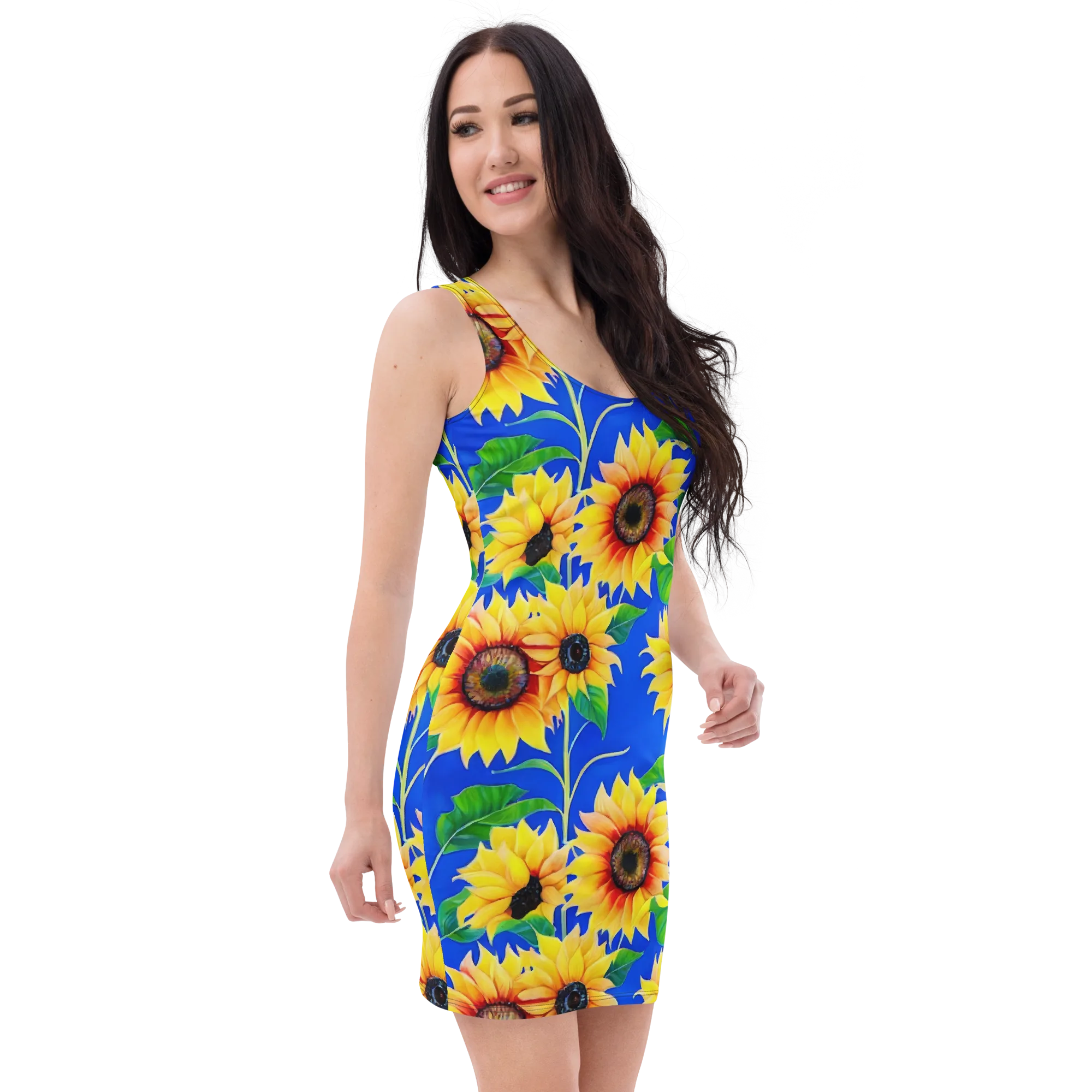 Sunlit Canopy on Bodycon Dress — Right Front