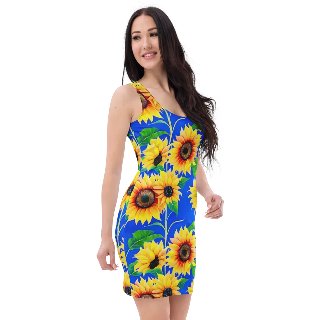 Sunlit Canopy on Bodycon Dress — Right Front