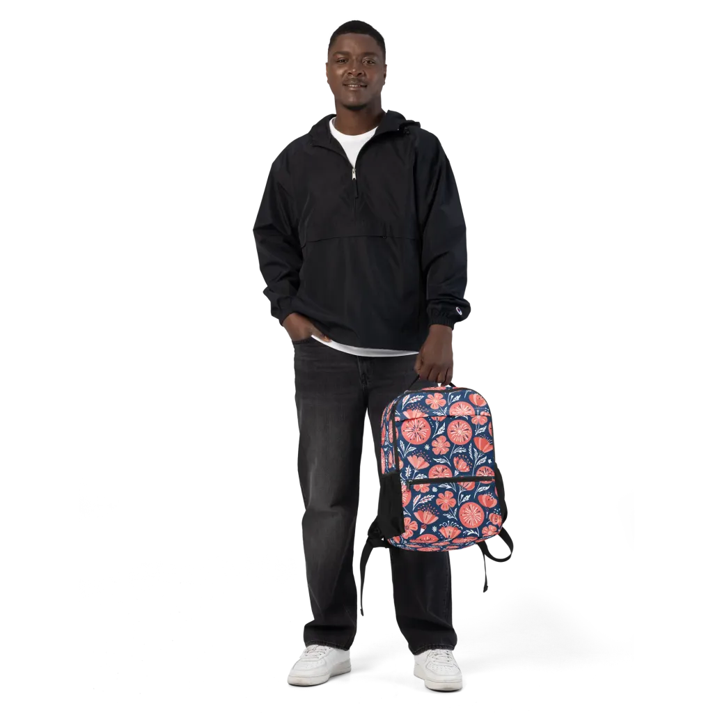 Midnight Bloom on Utility Backpack — Front
