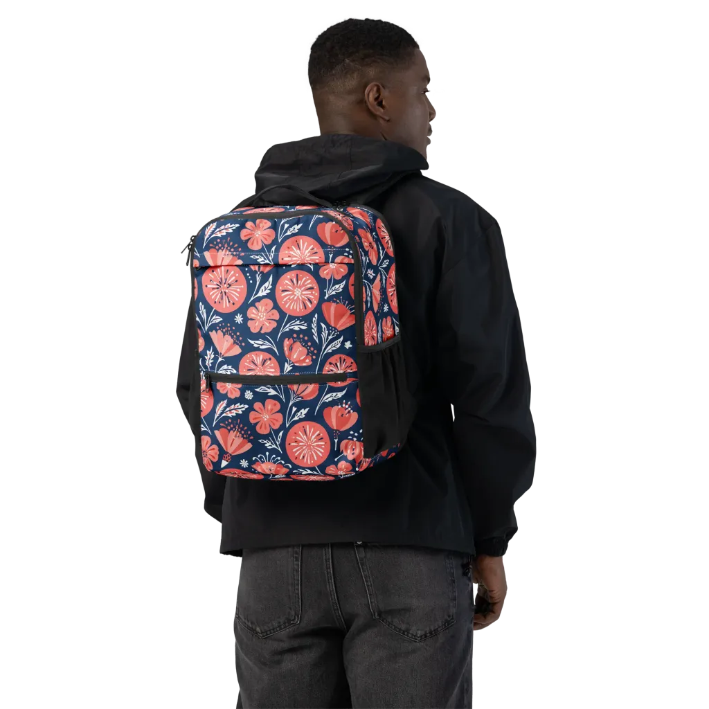Midnight Bloom on Utility Backpack — Back