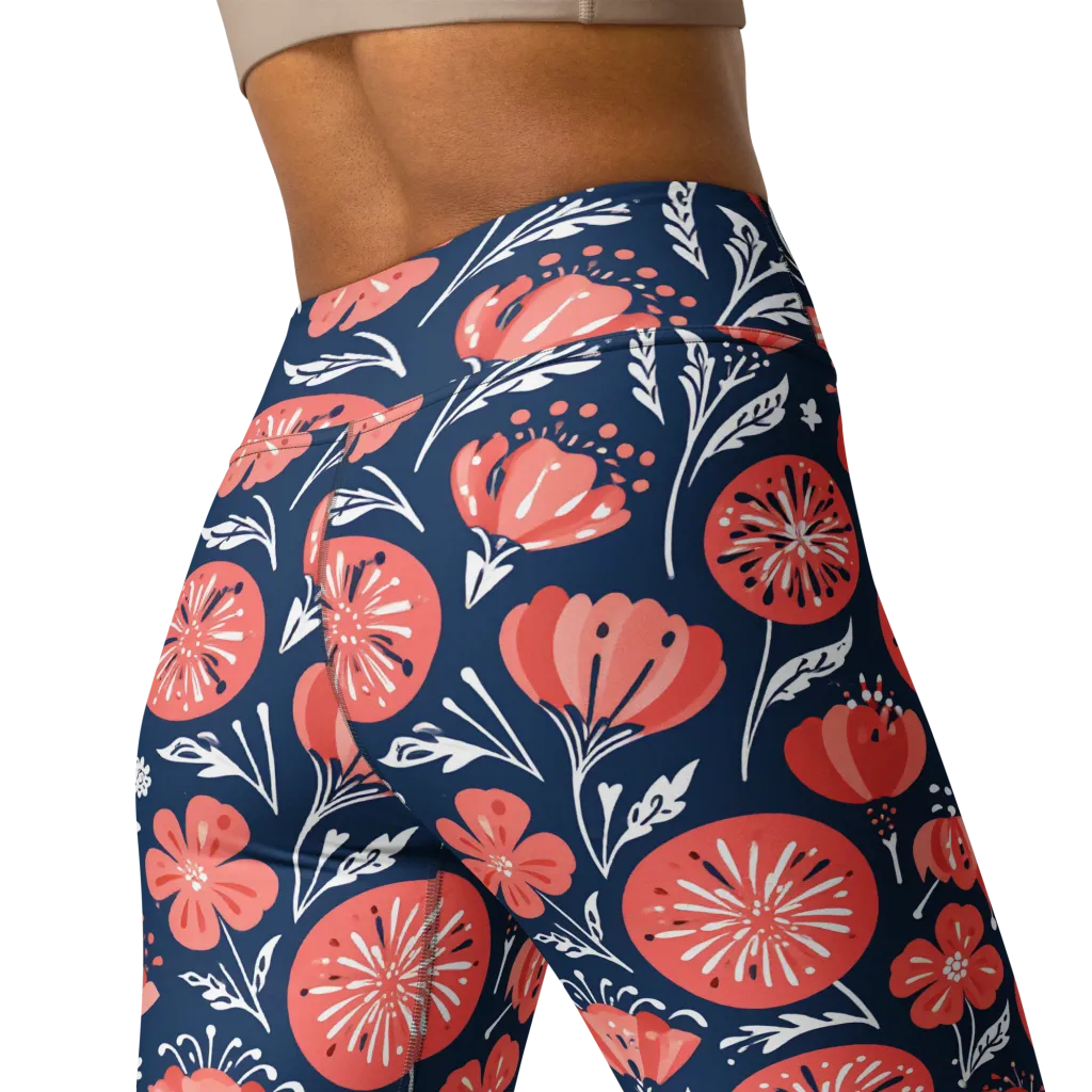 Midnight Bloom on Yoga Leggings — Back 2