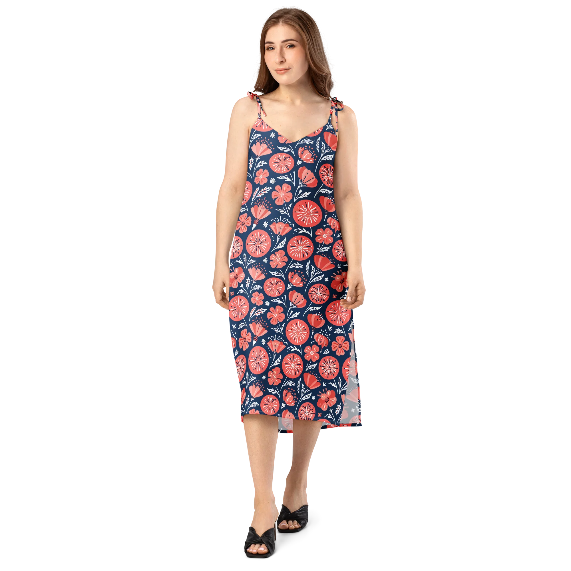 Midnight Bloom on Slip Dress — Front