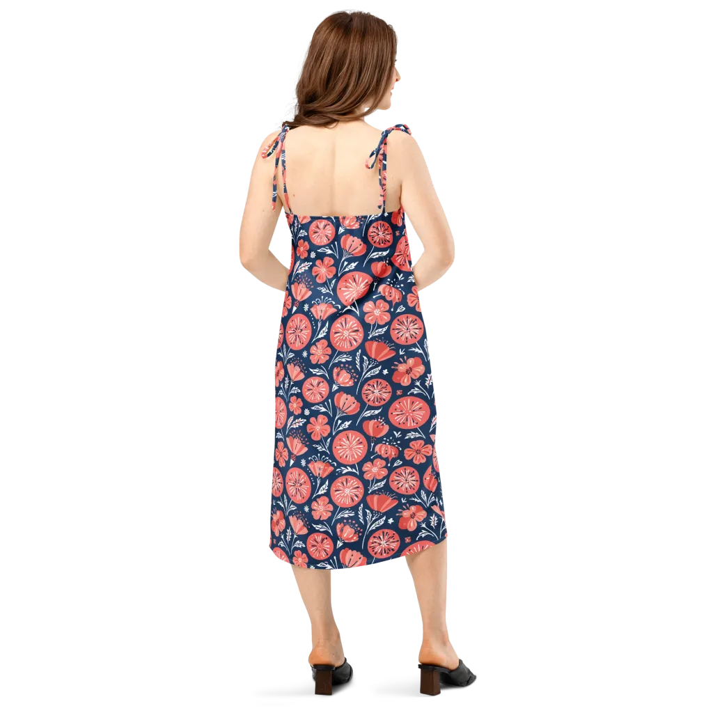 Midnight Bloom on Slip Dress — Back