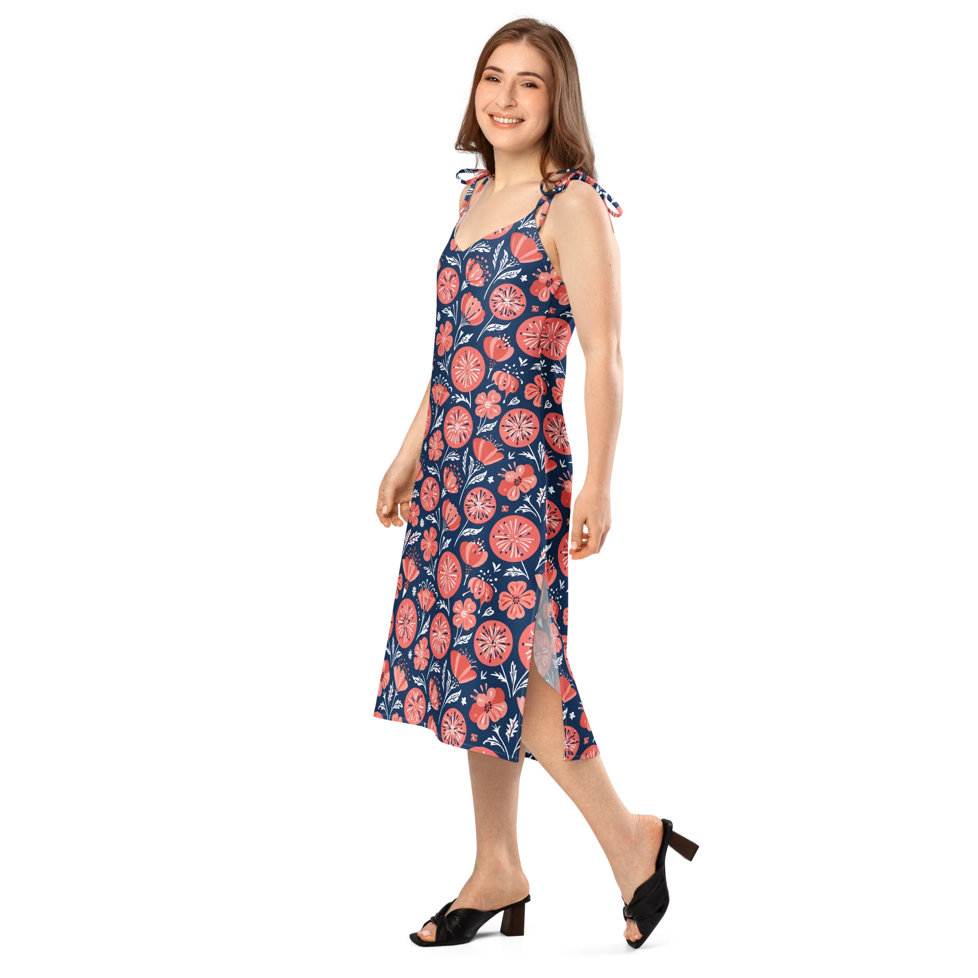 Midnight Bloom on Slip Dress — Left Front