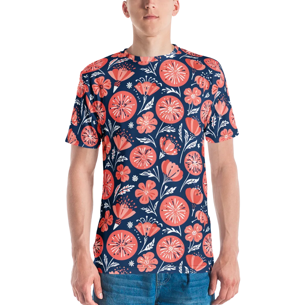 Midnight Bloom on Men's Crew Neck T-Shirt — Front