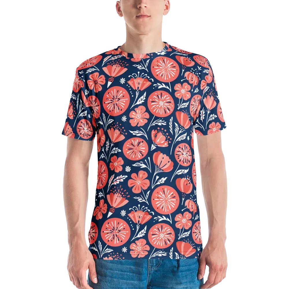 Midnight Bloom on Men's Crew Neck T-Shirt — Front