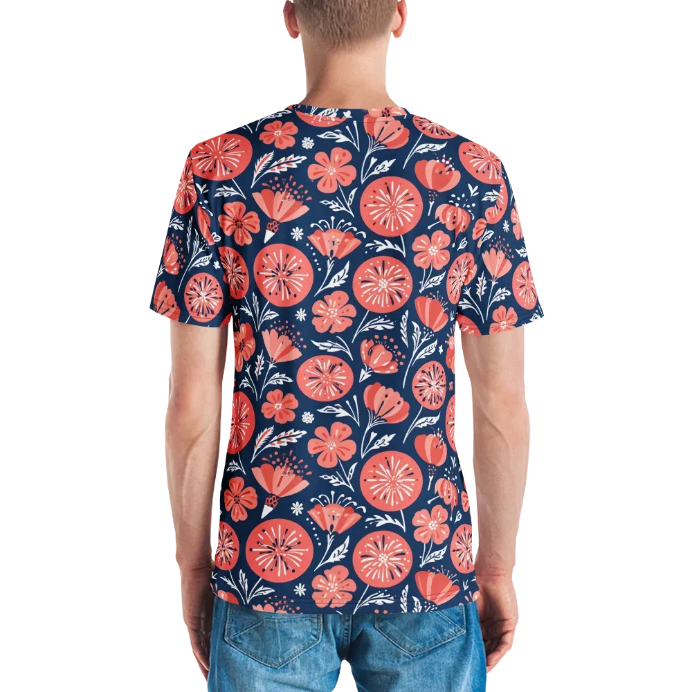 Midnight Bloom on Men's Crew Neck T-Shirt — Back