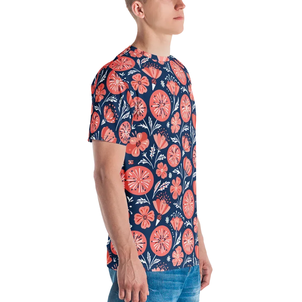 Midnight Bloom on Men's Crew Neck T-Shirt — Right